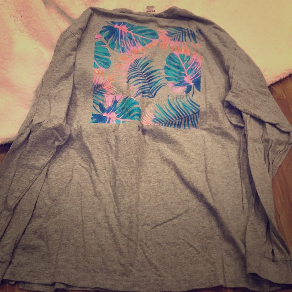 PINK long sleeve tee with graphic on back